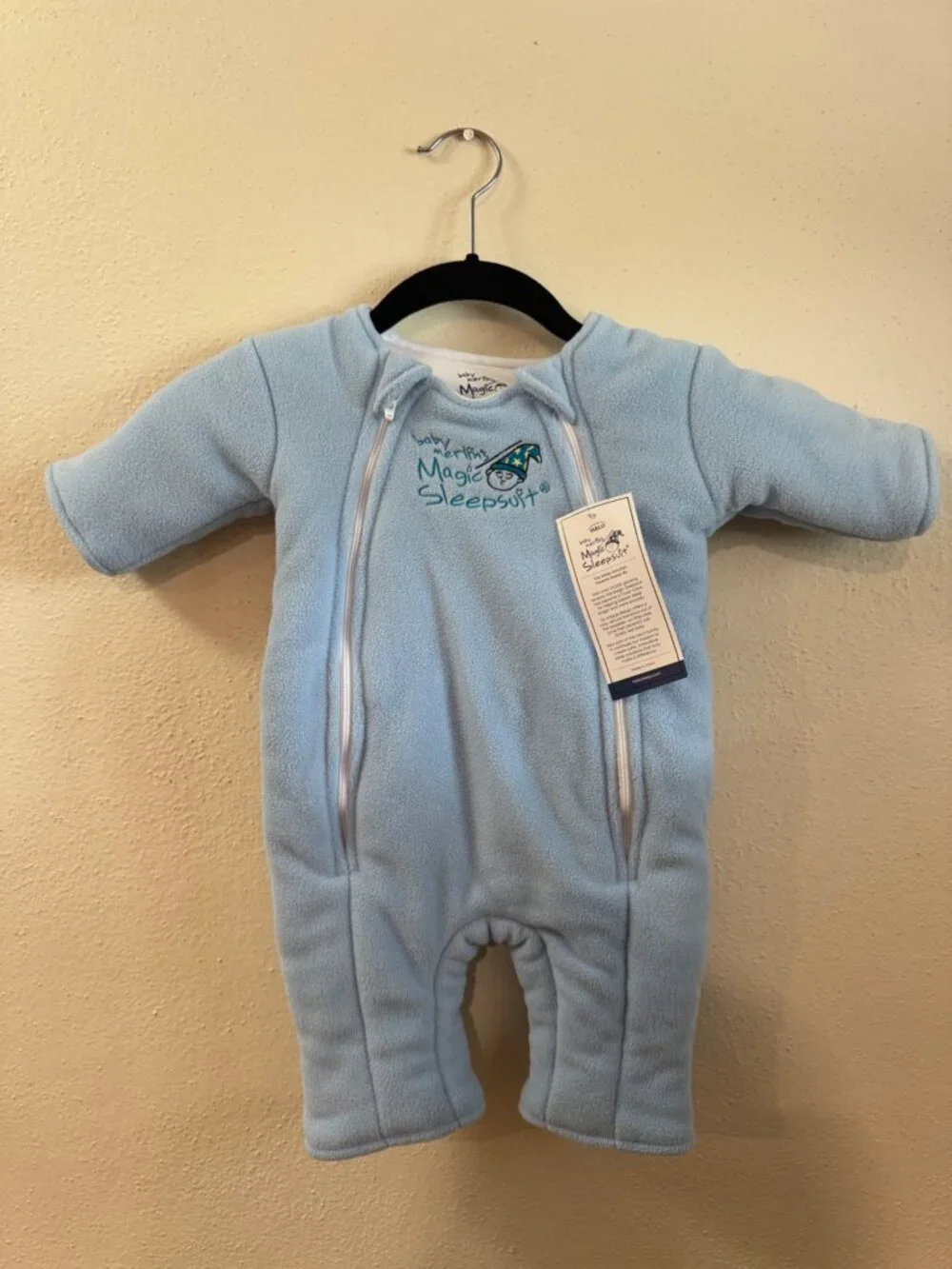NWT Baby Merlin's Magic Sleepsuit Fleece Blue Large (3–6 Months, 18–21 lbs)